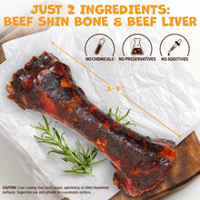 Load image into Gallery viewer, Pack Approved Beef Shin Bones for Dogs - Liver Coated Long Lasting Dog Chews for Aggressive Chewers - Rawhide-Free Big Bones for Large Dogs - Healthy Large Dog Bone (1 Pack)
