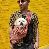 Dog Sling Carrier 100% Organic Cotton for Cats Too (Salsa)
