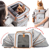 PETCIOUS Airline Approved Pet Carrier Backpack Under seat, Soft Unique Dog Purse Travel Carriers Backpacks for Hiking Camping Outdoor, Tote Front Expandable Bag for Small Puppy Dogs in Airplane Car