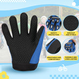 TOKCKYBL Kids Dirt Bike Gloves - Youth Motorcycle Gloves for Boys & Girls, Breathable Non-Slip Riding Full Finger Children Glove for BMX, Mountain Bike, ATV, Cycling & Outdoor Sports