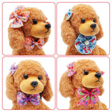 JpGdn 120PCS Dinosaur Dog Bows Pack Include 20PCS Bowties with Adjustable Buckle 40PCS Hair Bows 60PCS Flowers and Bowties Attachments for Girl Female Boy Male Dogs Grooming Accessories