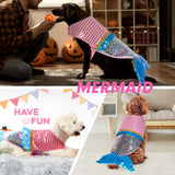 cyeollo Mermaid Dog Costume Halloween Clothes for Doggie Sequin Mermaid Small Dog Party Outfit Funny Pet Costumes for Small Dogs Size S