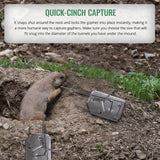 Cinch Gopher Trap Kit - Professional-Grade Gopher Traps That Work Best, Heavy Duty, Reusable Rodent Trapping System - Ideal for Lawns, Gardens, Ranches, and More - Outdoor Use, Small (3 Pack)