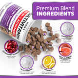 Dog Multivitamin Chewable with Glucosamine - 240 Treats - Dog Vitamins and Supplements - Senior & Puppy Multivitamin for Dogs - Hip & Joint Support - Immune Health, Skin, Heart, Digestion, Probiotics