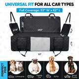 Pryze Dog Car Seat Cover for Back Seat with Mesh Window & Side Flaps | 100% Waterproof Dog Hammock for Cars Trucks & SUVs | 600D Heavy Duty Scratch Proof Nonslip | Easy Install & Machine Washable