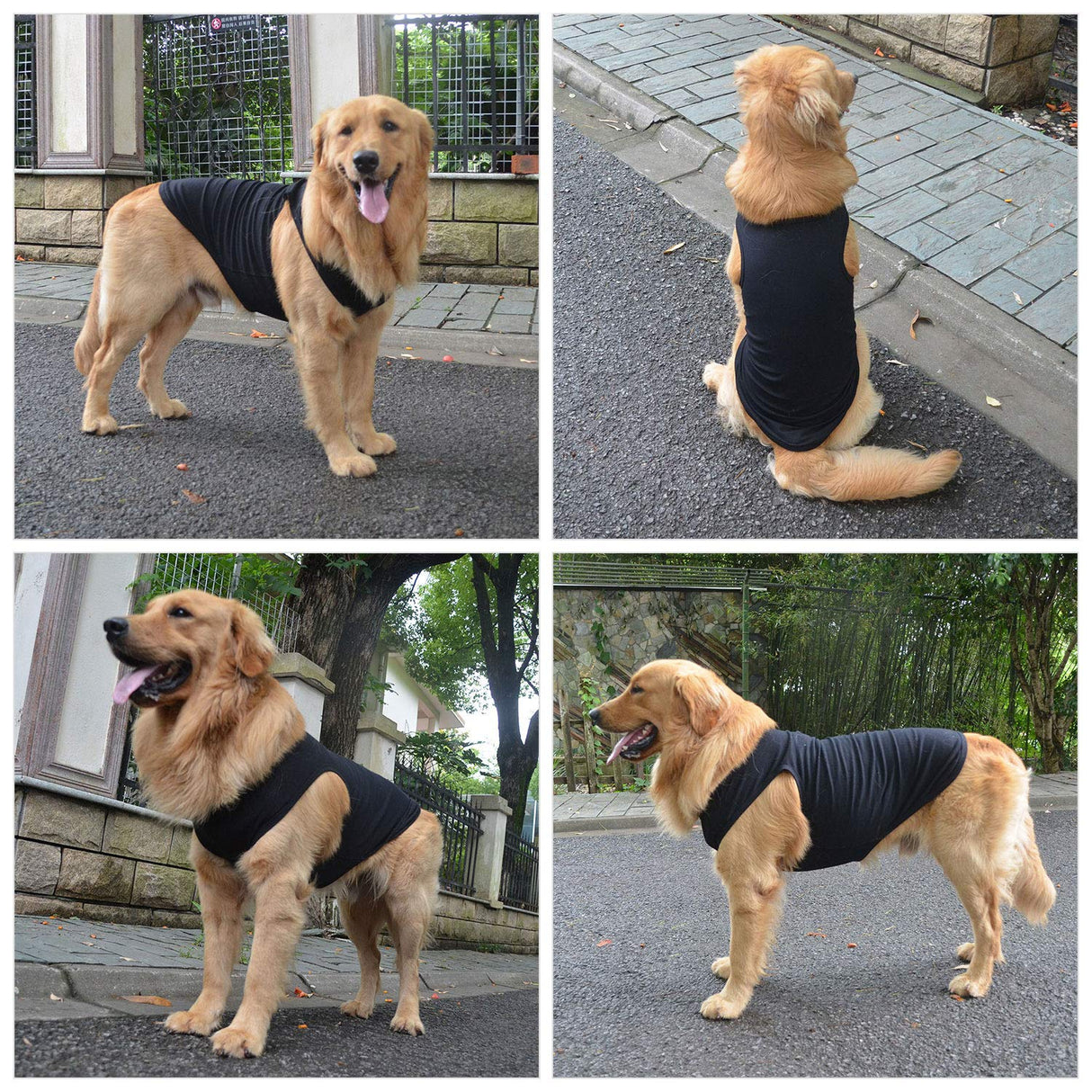 2018 Pet Clothes Dog Clothing Blank T-Shirt Tanks Top Vests for Small Middle Large Size Dogs 100% Cotton Dog Summer Vest Classic (XXXXL, Black)
