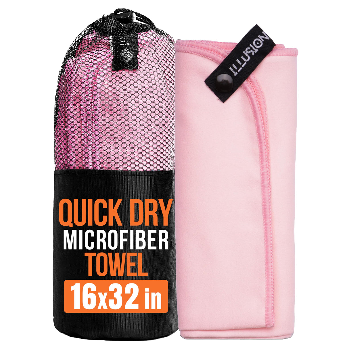 illusion Small Microfiber Gym Towels for Men and Women Active Sports (32" L x 16''W)-Lightweight Quick Dry Gym Towel for Sweat-Workout Towels Ideal for Yoga, Camping, Running, and Outdoor Activities