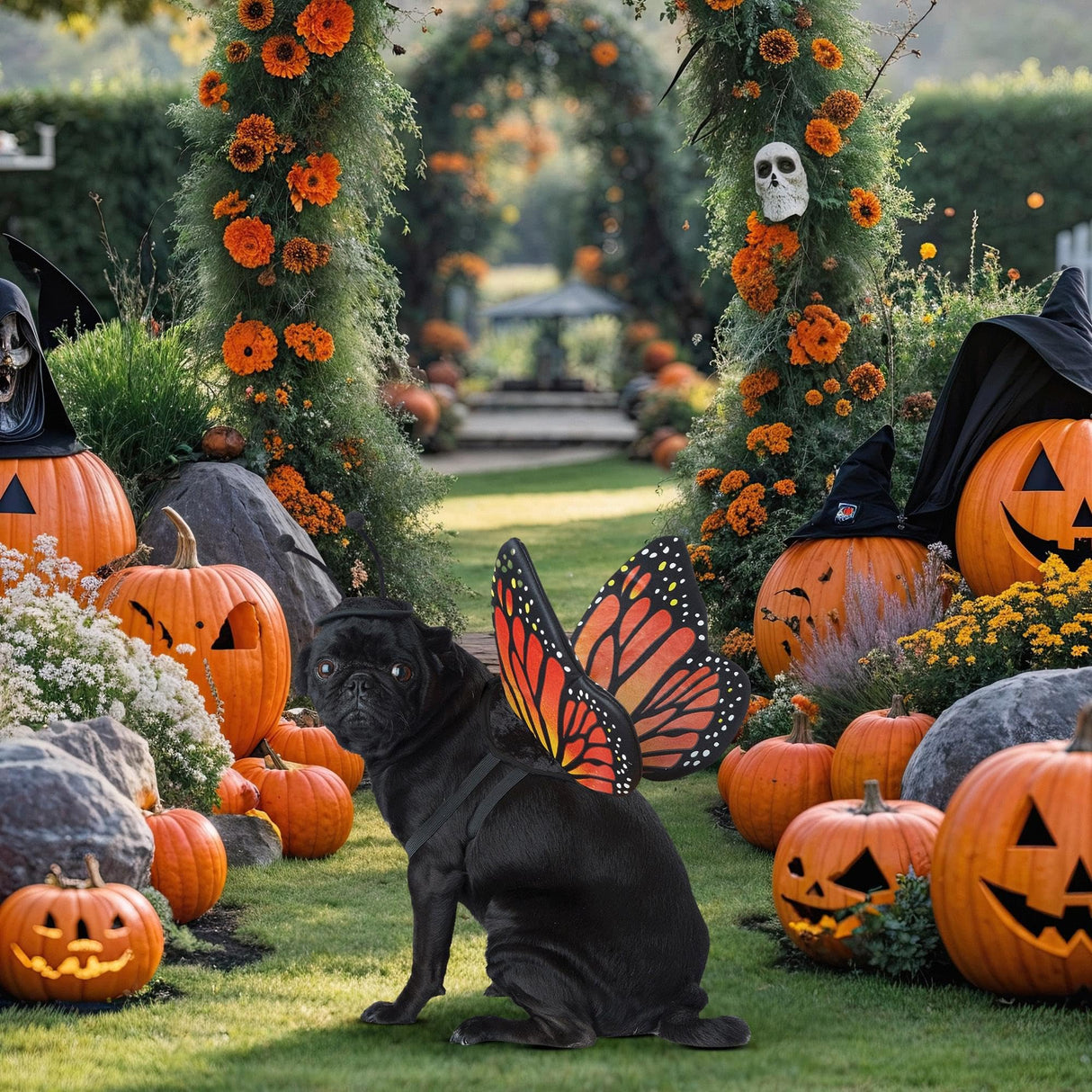 Calico, Monarch Butterfly Dog Costume Medium