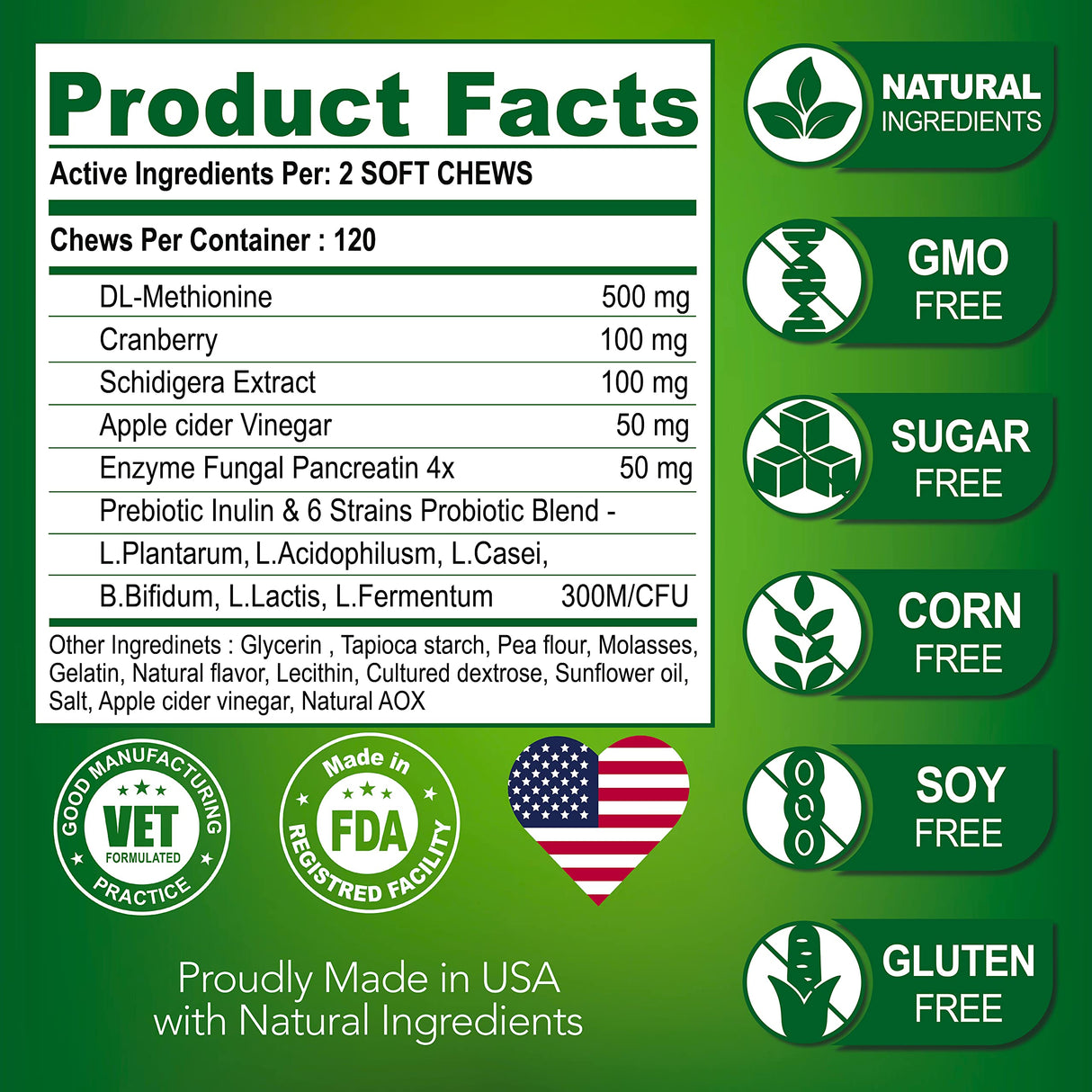 Vet Promise Grass Burn Spot Chews - Dog Urine Neutralizer for Lawn - 120 Grass Green Treats, Rocks - Pee Grass Spot Saver Caused by Dog Urine - Probiotics - Digestive Enzymes - Made in USA
