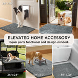 Bedsure Dog Door Mat for Muddy Paws, High-Low Absorbent Chenille Indoor Entrance Mud Dirt Trapper Soak-Stopper, Machine Washable Non-Slip Entryway Rug for Pets, 35"x24" Grey