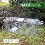 2023 Upgraded Reinforced Animal Traps,Rabbit Traps,33in Live Animal Cage for Squirrels,Stray Cats Trap, Live Traps for Raccoons, Stainless Steel Foldable with Pedal Triggers(33x12x13inch)