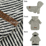 Fitwarm Sliver Striped Dog Hoodie, Doggy Winter Clothes for Small Dogs Boy Girl, Dog Sweatshirt with Hood, Lightweight Pet Hoodie, Silver, Black, XXL