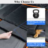 VIVASNIFF Hard Bottom Back Seat Extender for Dogs, Waterproof Dog Car Seat Cover, 420lb Support, 600D Heavy Duty Car Seat Protector Dog Hammock for Sedan, SUV, Small Truck(Black & Orange)