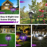 Jahy2Tech 2 Pack Solar Bug Zapper Outdoor Waterproof Solar Mosquito Zapper Killer Lamp Fly Zapper Repellent Lighting Stake Landscape Fixture for Garden Patio Pathway Backyard Camping