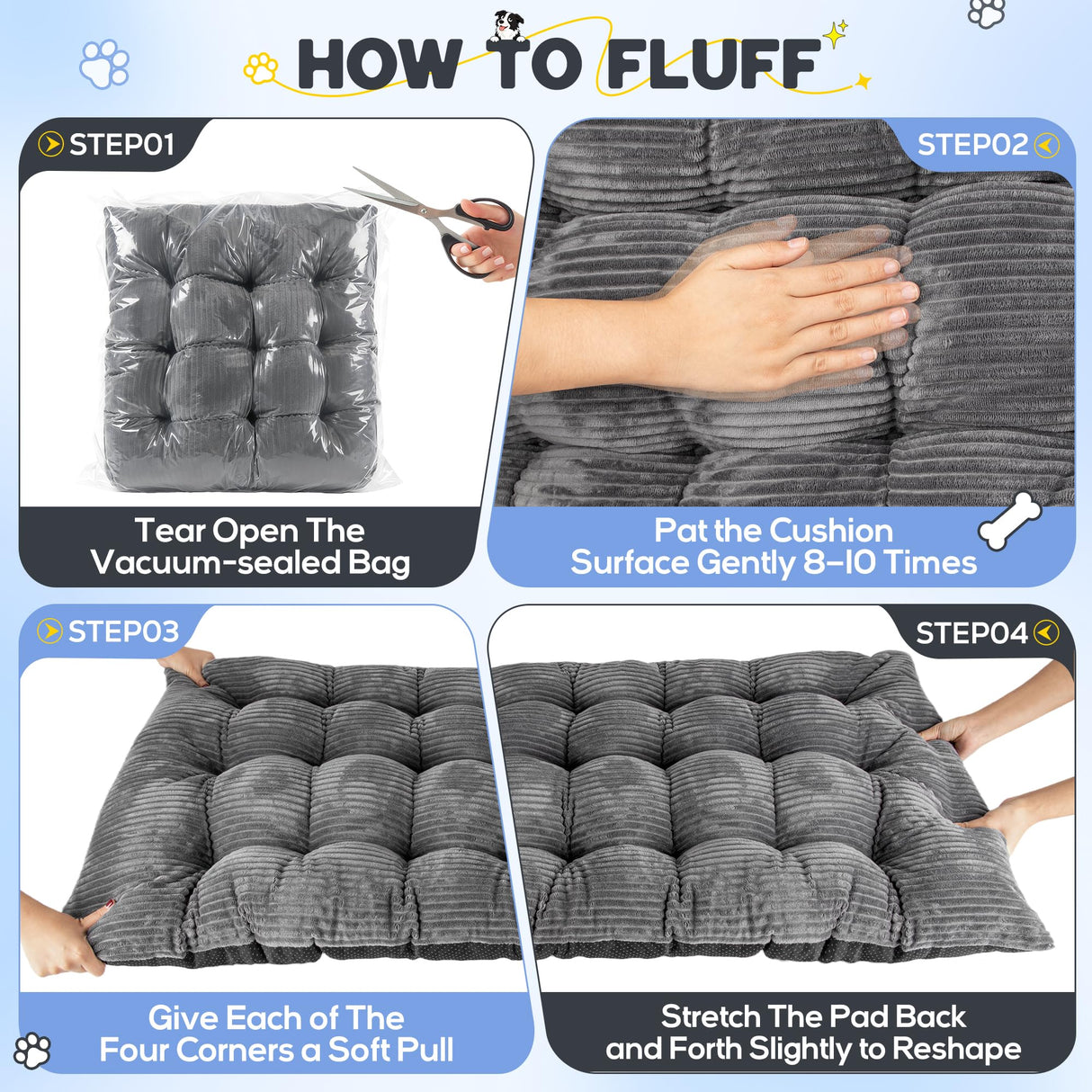 Loiion Dog Car Bed Mat - Non-Slip Backseat Extender Pet Mat, Flannel 100% Cotton Filling, Easy Clean, Dog Travel Bed Fits SUVs/Sedans/Trucks [No Backseat Extender Included]