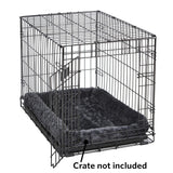 MidWest Homes for Pets Dog Bed – Gray Faux Fur Bolster, Ultra-Soft and Machine Washable, Fits 24-Inch Crates and Carriers, for Small Dogs and Cats