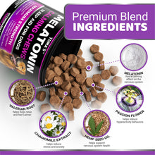 Load image into Gallery viewer, Melatonin for Dogs - 170 Melatonin Chews for Small and Large Dogs - Puppy Sleep Aid - Natural Calming Treats for Stress Anxiety Relief - Canine Sleeping Pills - Thunder, Fireworks, Chewing, Barking
