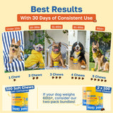 Happy Paws No Poo Chews for Dogs, Poop Eating Coprophagia Deterrent, Soft Chews for Dogs with Pumpkin, Probiotics & Enzyme Blend for Digestive Health, Organic, Vegan, Non GMO, Beef Flavor, 100 Count
