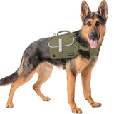 PetAmi Dog Backpack for Medium Large Dogs, Dog Saddle Bag For Dogs to Wear, Tactical Harness Saddlebag with Reflective Safety Side Pockets for Hiking Camping Vest Dog Pack Travel (Olive Green, Medium)