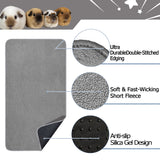 GINIDEAR Guinea Pig Cage Liner, 4 Pack - Washable, Reusable, Leakproof Fleece Bedding Pads for Small Animals with Anti-Slip Bottom - for 15''X29'' Area, Gray