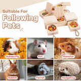 SoulThink® Interactive Wooden Pet Rabbit Toys - Sniff n' Snack Bunny Chew Toys for Rabbit Treats, Suited as Guinea Pig, Hamster for Boredom, Bunny Toys for Rabbits Keep Busy (2 Sets)