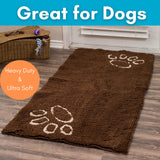 BIRDROCK HOME Chenille Dog Doormat - Absorbent Surface to Keep Floors Clean, Non-Skid Bottom for Safety, Ultra-Soft & Durable, Ideal for Pets, Protects Floors from Dirt - 60 x 30, Brown