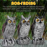 3-Pack Owl Decoys for Bird Deterrent - Weatherproof Bird Repellent Devices for Outdoor Use - Plastic Owls to Scare Birds Away and Control Garden Pests