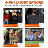 Paw Rider Back Seat Extender for Dogs Hard Bottom - Sturdy Dog Hammock for Car Hard Bottom Car Seat Cover for Dogs, with Seatbelt (No Foam)