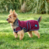 WeatherBeeta ComFiTec Premier Deluxe Waterproof Dog Coat, Burgundy/Navy, 30"