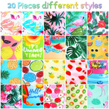 Frienda 20 Pcs Summer Spring Dog Bandanas Hawaiian Style Washable Triangle Pet Bibs Assortment Puppy Kerchief Accessories for Small Medium Pets Dogs Cats(Large)