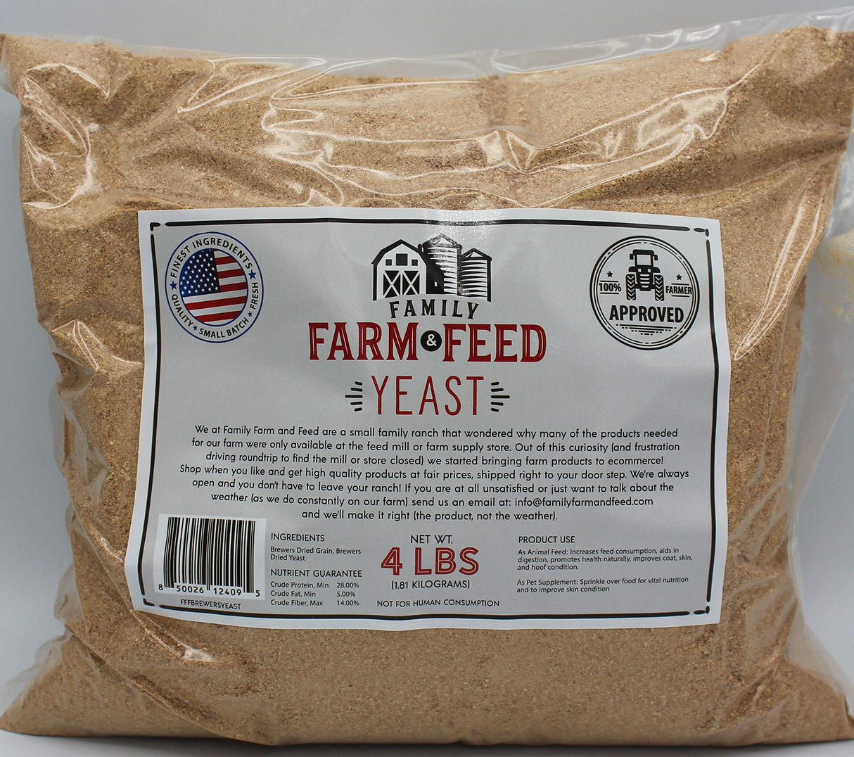 FAMILY FARM AND FEED | Brewers Yeast | Animal and Pet | Young and Adult | Granular | 4 Pounds
