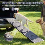 AQUILLA Dog Ramp for Car, 67" Long & 17.3" Wide Foldable Pet Ramp with Non-Slip Surface, Portable Dog Car Ramp for Old/Large/Senior Pets to Get on Bed, Stairs, Sedan/SUV/Cars, Up to 250LBS Capacity