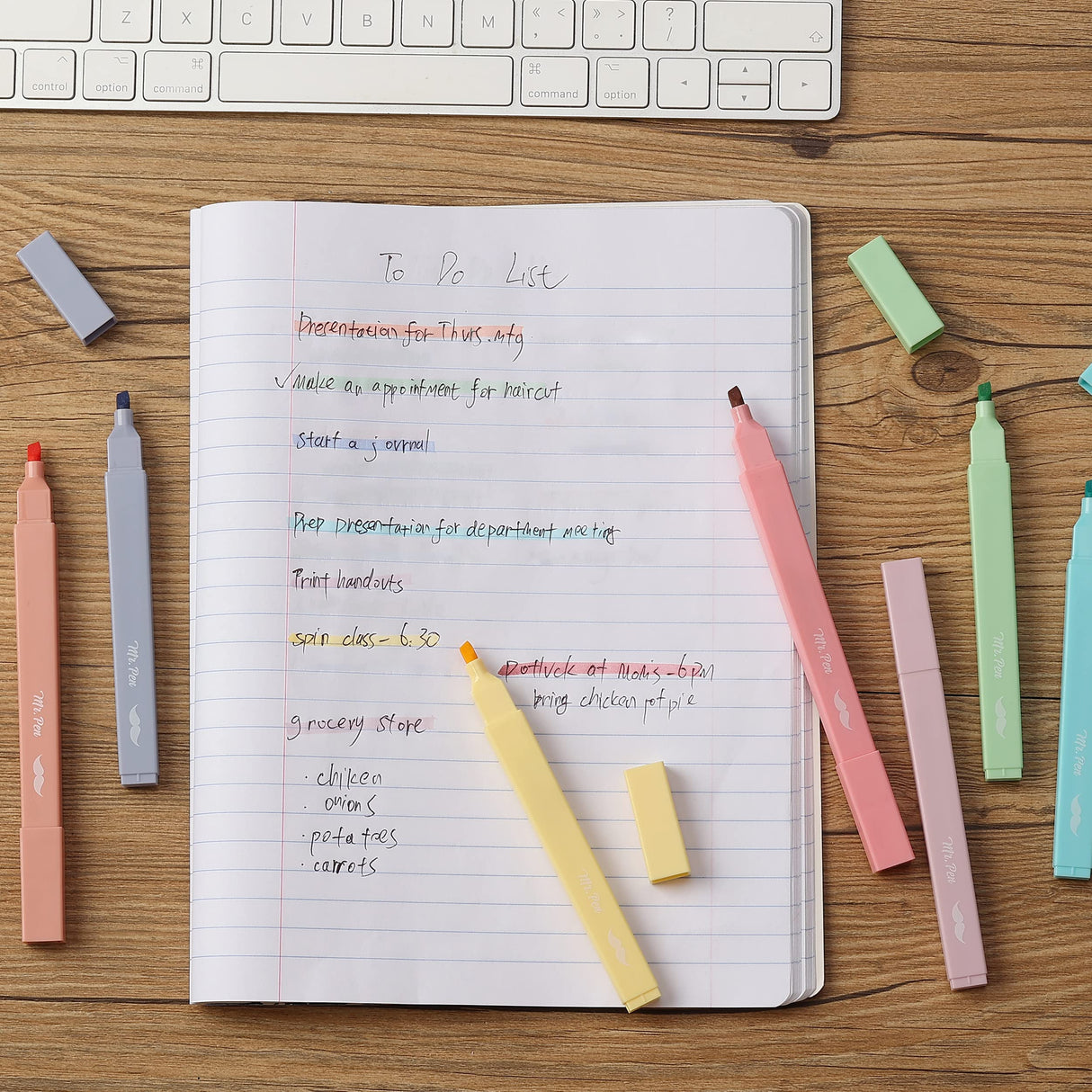 Mr. Pen- Aesthetic Highlighters No Bleed, 8 Pack, Candy Colors