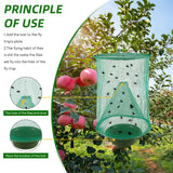 Ranch Fly Traps Outdoor Hanging Stable Fly Trap Reusable Fly Killer Cage Fly Catcher Bag with Bait Tray,Fly Repellent for Outdoor and Indoor Hanging Farms,Stable,Garden,Orchard,Park (12 Pack)