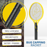 Zap It Electric Fly Swatter Racket & Mosquito Zapper - High Duty Battery Powered 3,500 Volt Electric Bug Zapper Racket - Fly Swatter Electric - Fly Killer Fly Swatter for Indoors (2 AA Included)