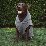 Tuff Pupper Fleece Dog Hoodie Sweater | Teddy Sherpa Outer & Soft Polar Fleece Lining | Adjustable Fit Winter Coat with Hood, Leash Hole, Ribbed Cuffs | for Small Medium Large XL XXL Dogs (Grey, XXL)