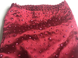 Vedem Pet Small Dog Princess Rhinestone Satin T-Shirt Dress Wedding Tutu Voile Dress (L, Burgundy)
