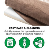 Furhaven Memory Foam Dog Bed for Large Dogs w/ Removable Bolsters & Washable Cover, For Dogs Up to 125 lbs - Luxe Faux Fur & Performance Linen Sofa - Woodsmoke, Jumbo Plus/XXL
