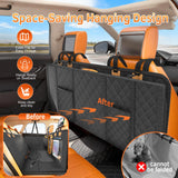 Guanyanmei Dog Bone PU Leather Rear Extender, 280LBS Waterproof Pet Hammock, Foldable Dog Car Seat Cover for SUV Sedan