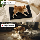 Bedsure Chew Proof Dog Bed for Small Dogs Machine Washable Dog Crate Pad Durable Kennel Pad for Chewers, Black