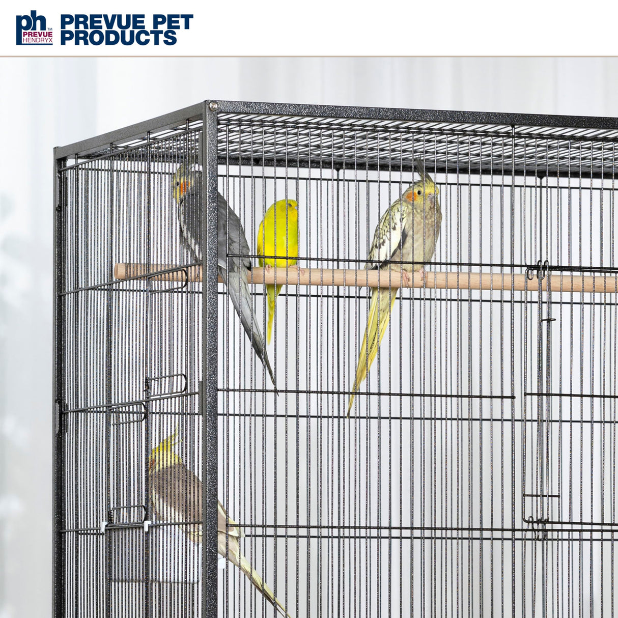 Prevue Hendryx F050 Pet Products Wrought Iron Flight Cage, X-Large, Hammertone Black