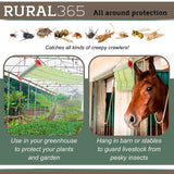 Ruralty Fly Tape Trap - 30ft Horizontal or Vertical Hanging Adhesive Indoor and Outdoor 3pk Insect Fly Trap Ribbon Roll