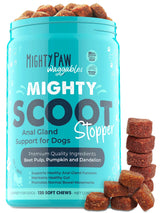 Mighty Paw Waggables Mighty Scoot (Made in USA) | Dog Digestive Support Anal Gland Chews. Anal Gland Scoot for Dogs. Beet Pulp & Pumpkin Fiber Supplements. Pet Bowel Gut Health (120 Count)