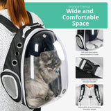 Cat Backpack Carrier with Collapsable Dog Bowl, Cat Collar & Interactive Cat Toy (4 Pcs Set)- Airline Approved Cat Carrier Bag for Medium Dogs & Cats, Animal Carrier Backpacks, Pet Backpack |Black