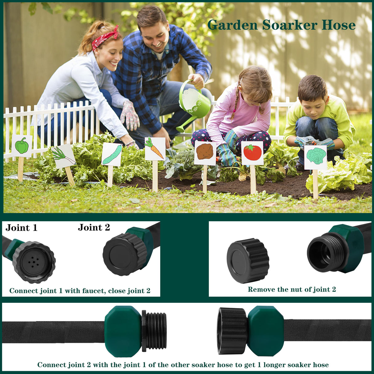 ENORMOUS DAN Garden Soaker Hose Water Hose for Drip Irrigation Fle  50 FT 2 Pack