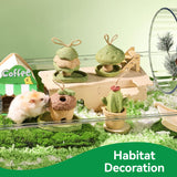Rodizoo 2 Pack Guinea Pig Chew Toys Natural Rabbit Chew Toys Hamster Molar Teeth Toys, Made with Natural Timothy Grass & Vegetables, Mushroom & Tree Shaped Habitat Decoration, Small Animal Toys