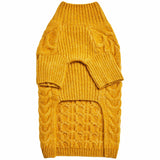 Blueberry Pet Dog Sweater - Mustard Yellow Fuzzy Knit Turtle-Neck Christmas Style, Puppy Clothes & Pajamas, Sweater Vest for Small Dogs, Accessories, 10" Back Length