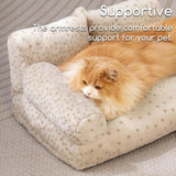 Hollypet Fluffy Dog Cat Bed Pet Couch Beds Plush Soft Warming Washable Puppy Bed for Small Medium Dogs and Large Cats, Leopard, 24" L x 18" W x 10" Th