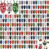 Kacctyen 200 Pcs Christmas Dog Bandana Bulk for Groomers Winter Holiday Triangle Bandanas with Christmas Patterns Soft and Adjustable Kerchief Scarf for Small Medium Large Dogs Cats Pets Grooming