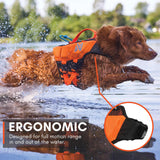 Non-stop dogwear Protector Life Jacket, Innovative Dog Life Jacket, Breathable Dog Swimming Vest with Ergonomic Design for Full Freedom of Movement, Black/Orange, Size 3